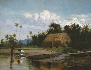  Grass House with Two Figuresn 